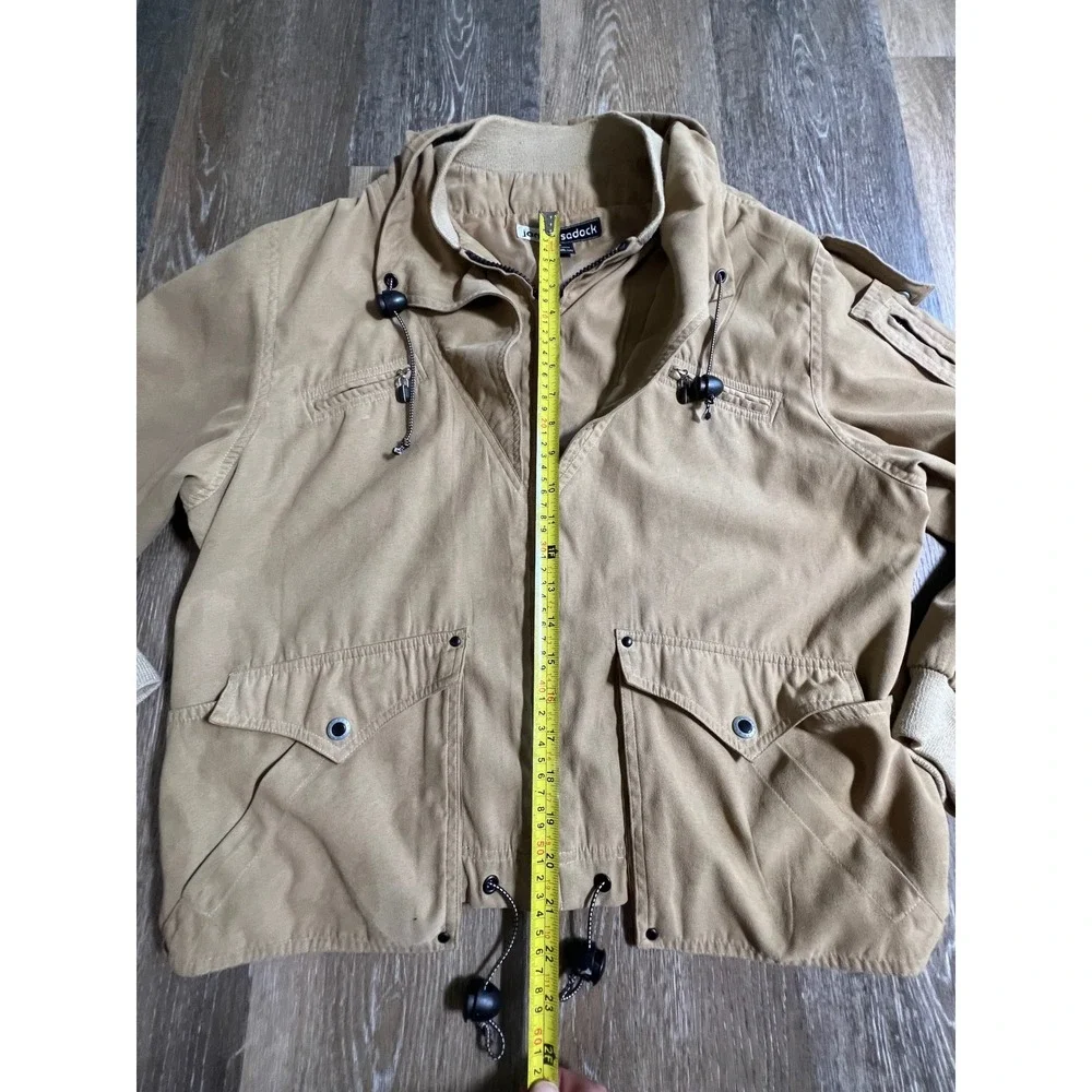 Jamie Sadock Utility Jacket Womens Medium Tan Excellent Full Zip Cargo Pockets - Picture 4 of 6